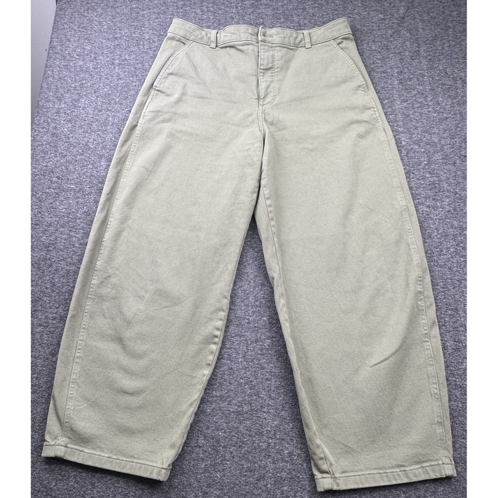 EVERLANE The Utility Curve‎ Barrel Pant Jeans Green Womens Size 16R 36x29